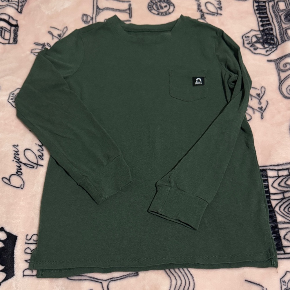 Rags to Raches Kids Forest Green Long Sleeve Tee